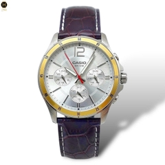 Đồng Hồ Nam Casio Quartz MTP-1374L-7AVDF Da Nâu Viền Vàng