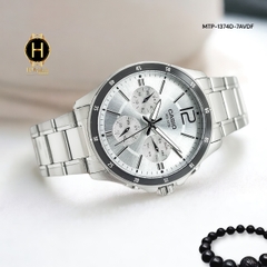 Đồng Hồ Nam Casio Quartz MTP-1374D-7AVDF Dây Thép Bạc Mặt Đen