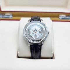 Đồng Hồ Nữ Royal Crown Quartz 3638 Da Đen