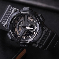 Đồng Hồ Nam Casio Quartz Điện Tử World Time AEQ-110W-1BVDF Dây Nhựa Mặt Đen