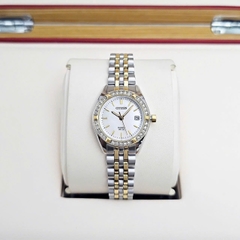 Đồng Hồ Nữ Citizen Quartz EU6064-54D Dây Thép Vỏ Trắng Mặt Khảm Trai 