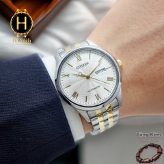Đồng Hồ Nam Citizen Automatic NH7506-81A Dây Sắt Vỏ Trắng Mặt Trắng Sapphire