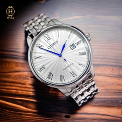 Đồng Hồ Nam Citizen Automatic NJ0080-50A Dây Sắt Vỏ Trắng Mặt Trắng Sapphire
