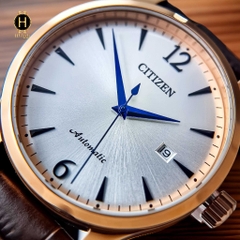 Đồng Hồ Nam Citizen Automatic NJ0113-10A Dây Da Rose Mặt Trắng Kim Xanh