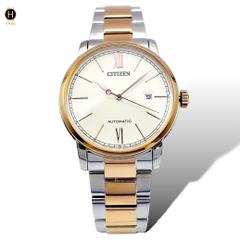 A Đồng Hồ Nam Automatic NJ0136-81A Dây Thép Demi Vàng Hồng Mặt Vàng Hồng.