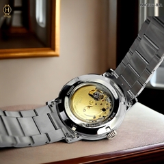 A Đồng Hồ Nam Automatic NJ0136-81A Dây Thép Demi Vàng Hồng Mặt Vàng Hồng.