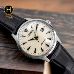 Đồng Hồ Nam Citizen NK0001-17X Automatic Dây Da Đen Mặt Vàng Nhạt