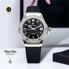 Đồng Hồ Nữ Olym Pianus Quartz OP990-45DLS-GL-D Dây Cao Su Mặt Đen Sapphire