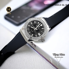 Đồng Hồ Nữ Olym Pianus Quartz OP990-45DLS-GL-D Dây Cao Su Mặt Đen Sapphire