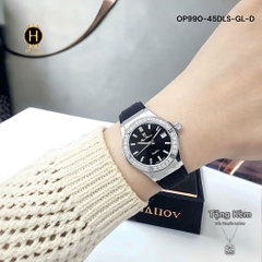 Đồng Hồ Nữ Olym Pianus Quartz OP990-45DLS-GL-D Dây Cao Su Mặt Đen Sapphire