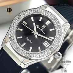 Đồng Hồ Nữ Olym Pianus Quartz OP990-45DLS-GL-D Dây Cao Su Mặt Đen Sapphire