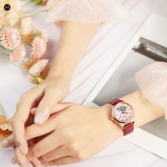 Đồng Hồ Nữ Citizen Automatic Mechanical Rose Open Heart PC1017-61Y
