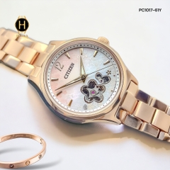 Đồng Hồ Nữ Citizen Automatic Mechanical Rose Open Heart PC1017-61Y