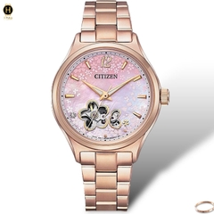 Đồng Hồ Nữ Citizen Automatic Mechanical Rose Open Heart PC1017-61Y