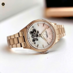 Đồng Hồ Nữ Citizen Automatic Mechanical Rose Open Heart PC1017-61Y
