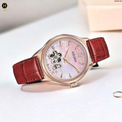 Đồng Hồ Nữ Citizen Automatic Mechanical Rose Open Heart PC1017-61Y