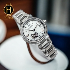 Đồng Hồ Nữ CITIZEN Cơ PR1020-85A Dây Thép Mặt Trắng Lộ  Kính Sapphire