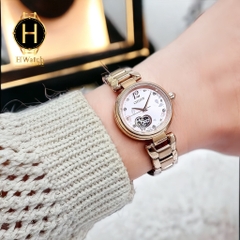 Đồng Hồ Nữ CITIZEN Cơ PR1022-80X Dây Thép Mạ Vàng Hồng Mặt Hồng Lộ  Kính Sapphire