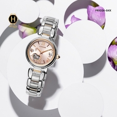 Đồng Hồ Nữ CITIZEN Automatic PR1024-84X Dây Thép Mặt Hồng Open Heart