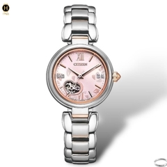 Đồng Hồ Nữ CITIZEN Automatic PR1024-84X Dây Thép Mặt Hồng Open Heart