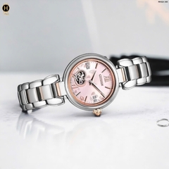 Đồng Hồ Nữ CITIZEN Automatic PR1024-84X Dây Thép Mặt Hồng Open Heart