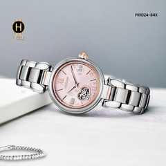 Đồng Hồ Nữ CITIZEN Automatic PR1024-84X Dây Thép Mặt Hồng Open Heart