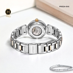 Đồng Hồ Nữ CITIZEN Automatic PR1024-84X Dây Thép Mặt Hồng Open Heart