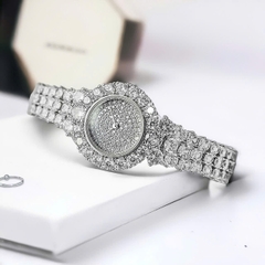 Đồng Hồ Nữ Royal Crown Quartz Đính Đá R2064 Thép Trắng