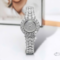 Đồng Hồ Nữ Royal Crown Quartz Đính Đá R2064 Thép Trắng