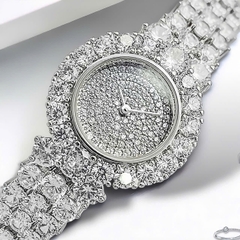 Đồng Hồ Nữ Royal Crown Quartz Đính Đá R2064 Thép Trắng