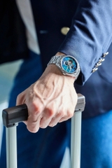 Đồng Hồ Nam Orient Star Automatic Semi Skeleton BLue green Grandient MOP Dial RK-BY0001A