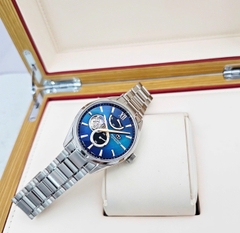 Đồng Hồ Nam Orient Star Automatic Semi Skeleton BLue green Grandient MOP Dial RK-BY0001A