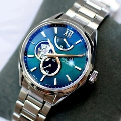 Đồng Hồ Nam Orient Star Automatic Semi Skeleton BLue green Grandient MOP Dial RK-BY0001A