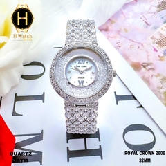 Đồng Hồ Nữ Royal Crown Quartz 2606 Thép Trắng