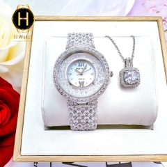 Đồng Hồ Nữ Royal Crown Quartz 2606 Thép Trắng
