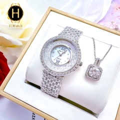 Đồng Hồ Nữ Royal Crown Quartz 2606 Thép Trắng