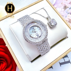 Đồng Hồ Nữ Royal Crown Quartz 2606 Thép Trắng