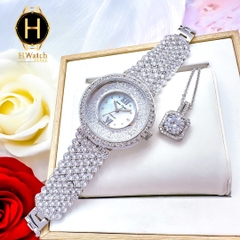 Đồng Hồ Nữ Royal Crown Quartz 2606 Thép Trắng
