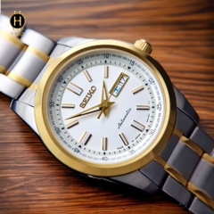 Đồng Hồ Nam Seiko Automatic Demiwhite Demi Gold SARV004