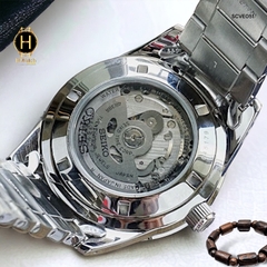 Đồng Hồ Nam Seiko Automatic Open Heart SCVE051 Dây Thép Vỏ Trắng Mặt Xanh