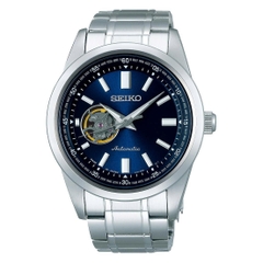 Đồng Hồ Nam Seiko Automatic Open Heart SCVE051 Dây Thép Vỏ Trắng Mặt Xanh