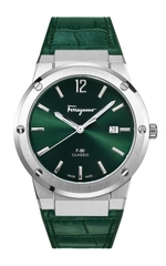 Đồng Hồ Nam Salvatore Ferragamo Quartz SFDT00119 Dây Da Vỏ Trắng Mặt Xanh Lá Sapphire