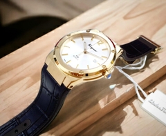 Đồng Hồ Nam Salvatore Ferragamo Quartz SFDT00419 Dây Da Vỏ Vàng Mặt Trắng Sapphire