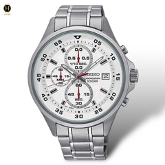 Đồng Hồ Nam Seiko 5 Quartz Chronograph SKS623P1 Dây Thép Mặt Trắng