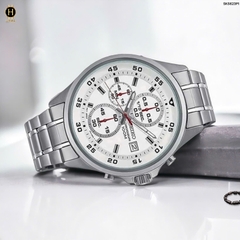 Đồng Hồ Nam Seiko 5 Quartz Chronograph SKS623P1 Dây Thép Mặt Trắng
