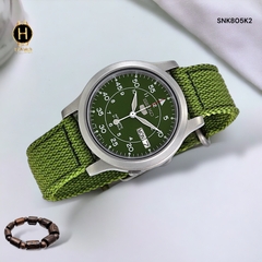 Đồng Hồ Nam Seiko 5 Automatic SNK805K2 ( SNK805 ) Dây Vải Mặt Xanh Rêu