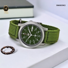 Đồng Hồ Nam Seiko 5 Automatic SNK805K2 ( SNK805 ) Dây Vải Mặt Xanh Rêu