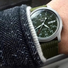 Đồng Hồ Nam Seiko 5 Automatic SNK805K2 ( SNK805 ) Dây Vải Mặt Xanh Rêu