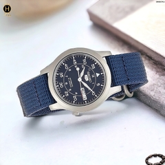 Đồng Hồ Nam Seiko 5 Automatic Sports Quân Đội Blue SNK807K2 ( SNK807K ) Dây Vải Mặt Xanh Lam