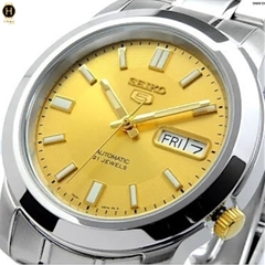 Đồng Hồ Nam Seiko 5 Automatic Sports SNKK13K1 Dây Thép Mặt Vàng